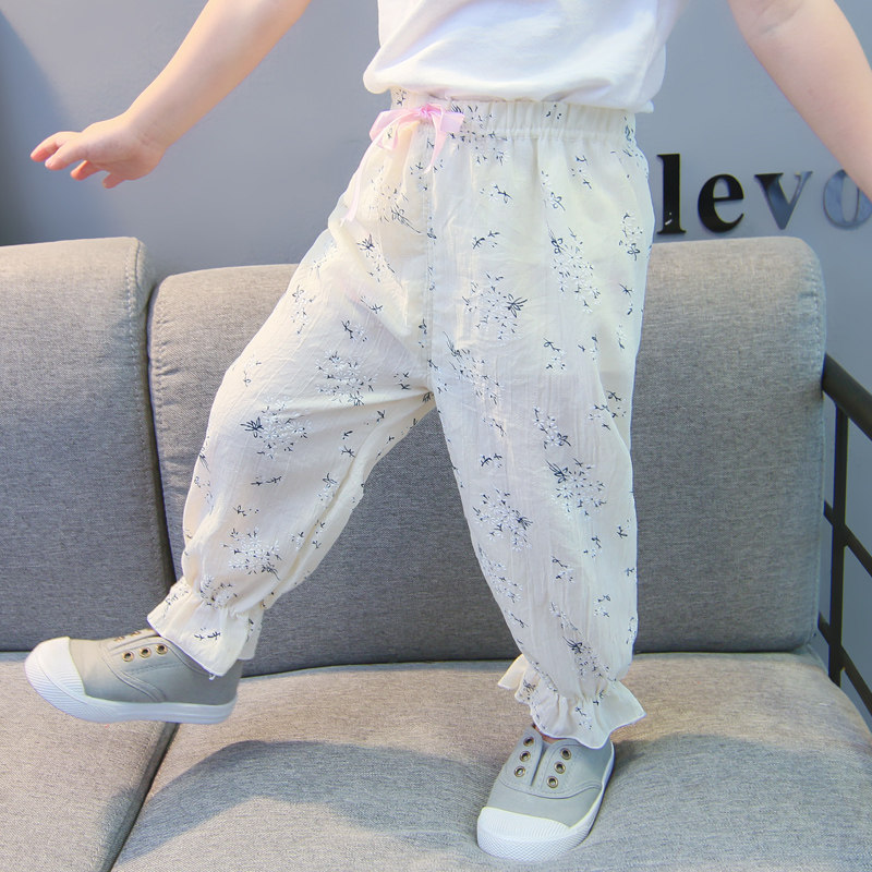 1岁半天防裤夏7分女童灯笼裤小孩哈伦宝宝周岁裤子