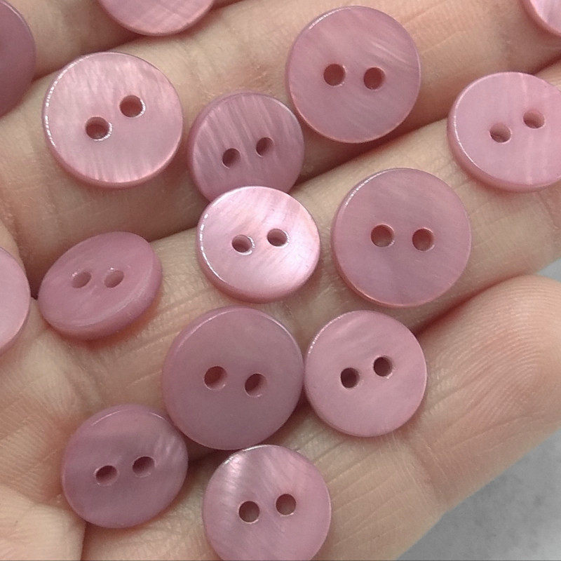 贝壳藕粉粉色纽扣天然2眼平面钮扣衬衣衬衫纽扣