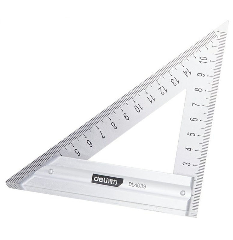 得力三角尺不锈钢多功能大码三角板高精度木工直角尺角尺角尺