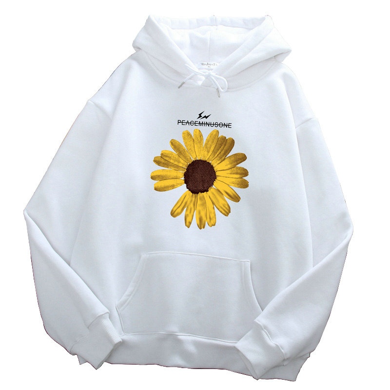 2021新款小雏菊连帽卫衣女装秋冬大码200斤胖mm大码女装