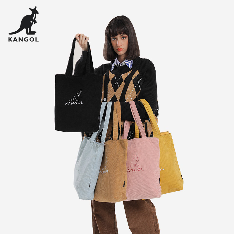 KANGOL官方正品2021新款复古街头单肩手提购物大容量简约托特包女