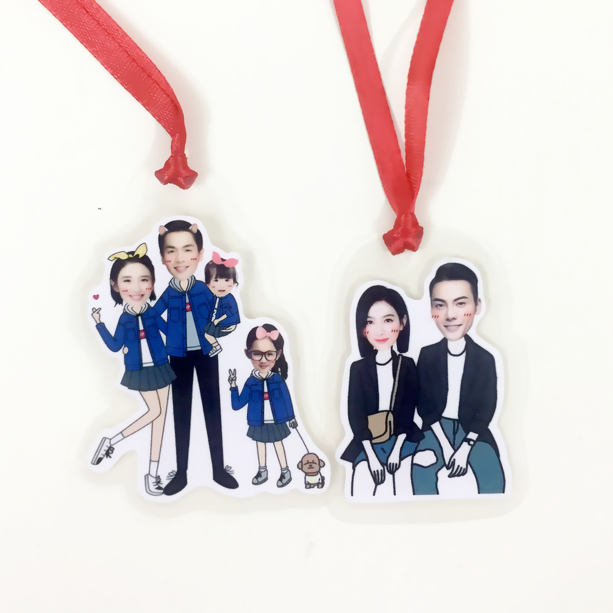 贴纸手绘真人漫画卡贴小书书签幼儿园礼物个性定制手绘真人漫画