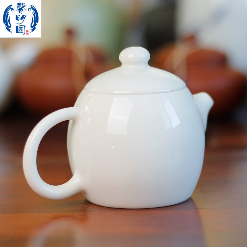 高陂馨明园陶瓷骨瓷白玉瓷玉瓷手工好出水功夫茶具茶壶