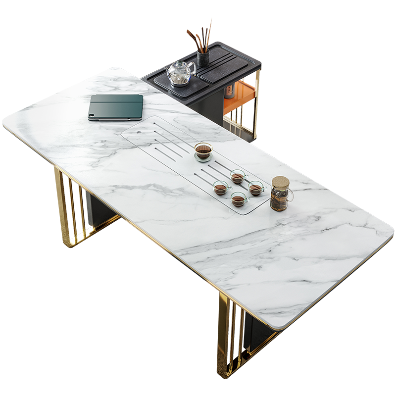 茶桌轻奢岩板茶台桌现代简约大板办公室桌椅组合茶道茶几