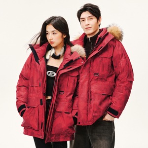 网易严选中国大鹅羽绒服男工装鹅绒滑雪服三防派克服防风鹅绒服女