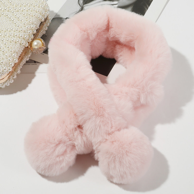 围脖冬季毛茸茸围巾韩版日可爱软妹日系仿濑獭兔围巾