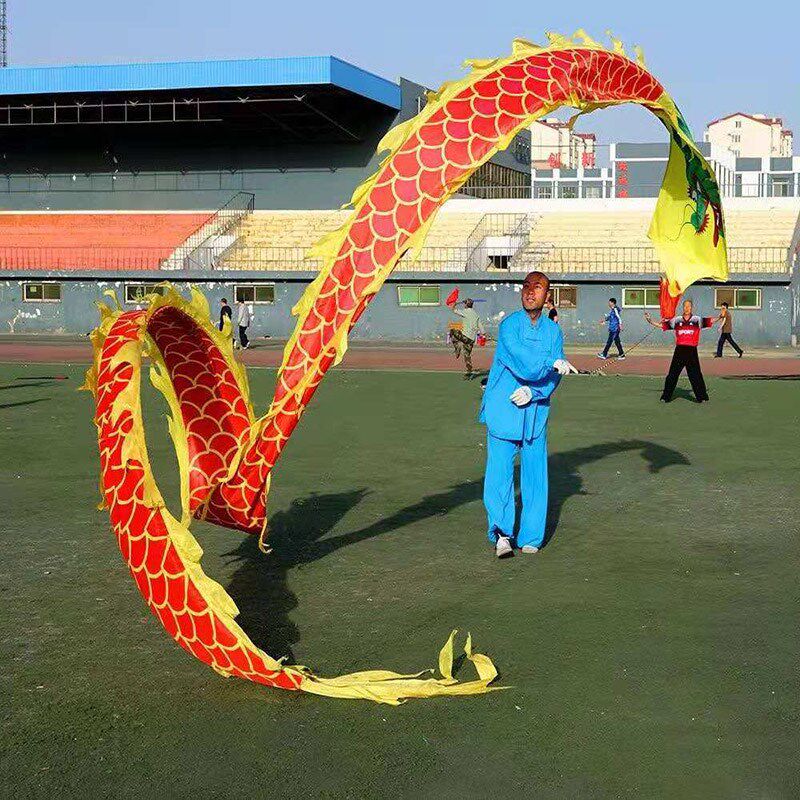 健身甩龙龙头布龙头舞龙空竹龙狮龙带甩彩绸13米空竹