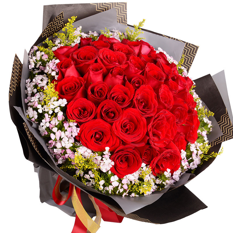 鲜花速递同城配送红玫瑰花束情人节女朋友女友老婆生日鲜花速递同城