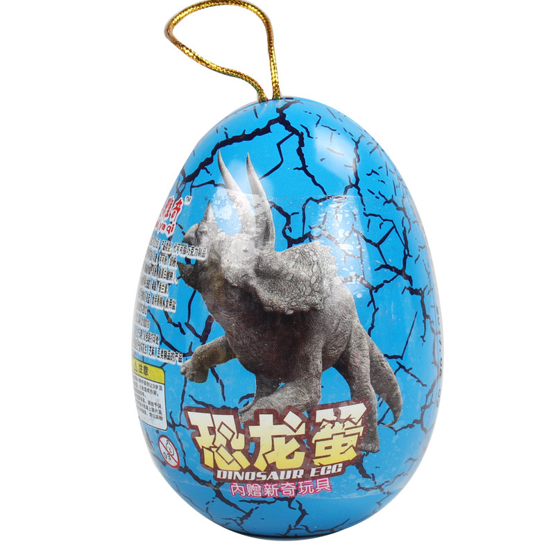 雅达6枚卡通铁壳恐龙蛋儿童奇趣玩具饼干巧克力