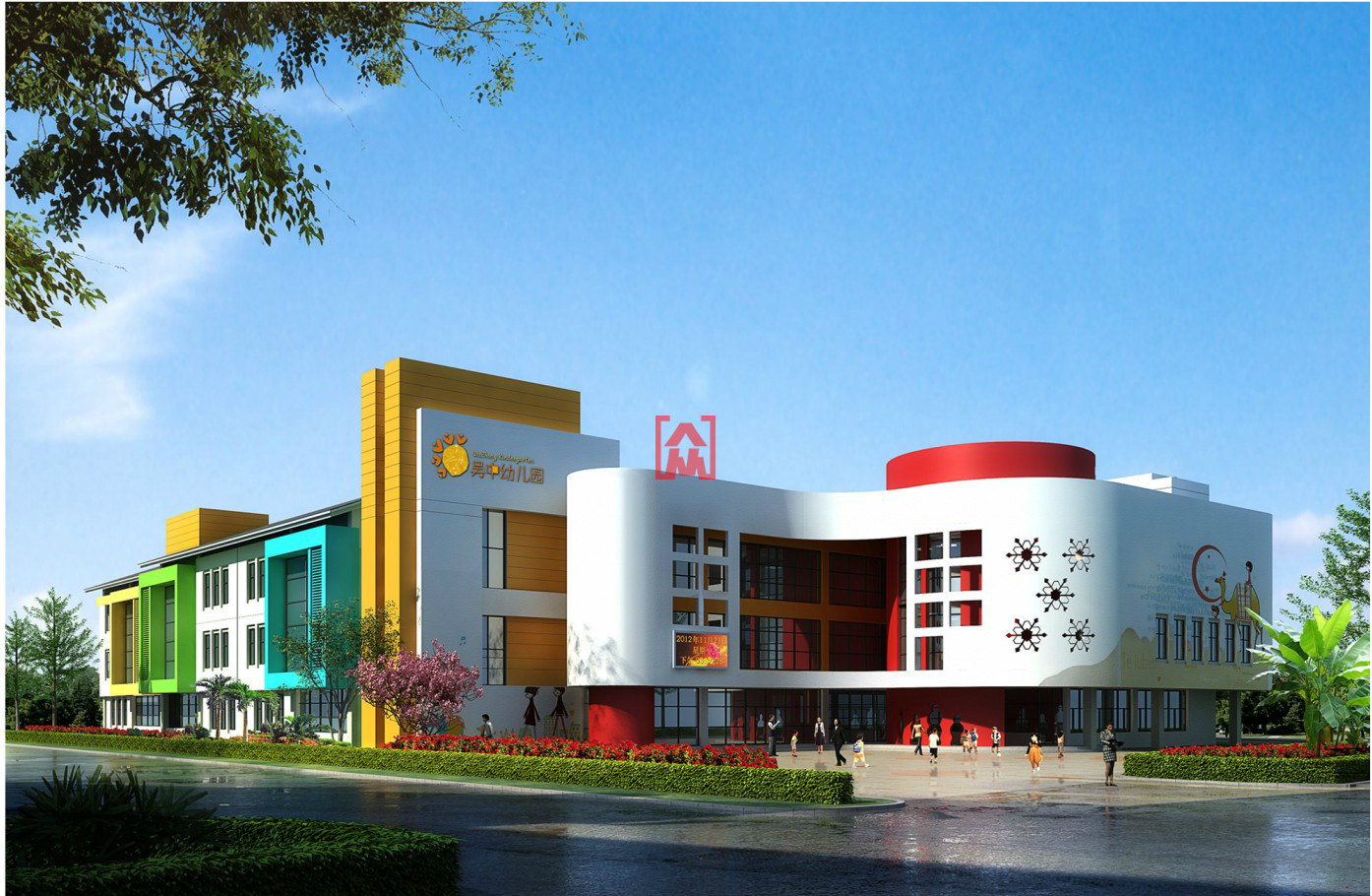 12班幼儿园三层建筑设计方案cad平面剖面图平面图施工图设计素材