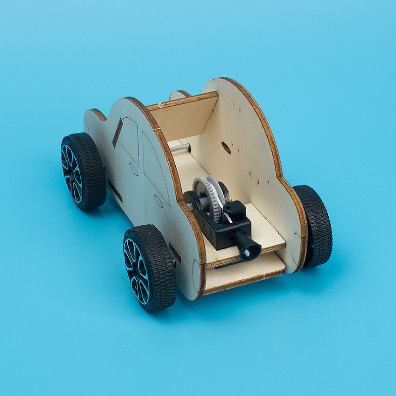 拉线回力小车幼儿园小学科技制作手工diy科学实验科学实验