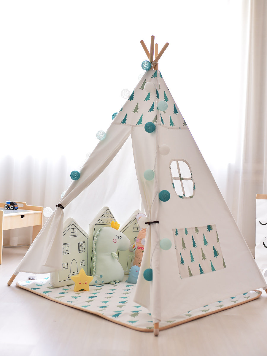 儿童三角帐篷屋内简易室内小户户型白色可以儿童帐篷