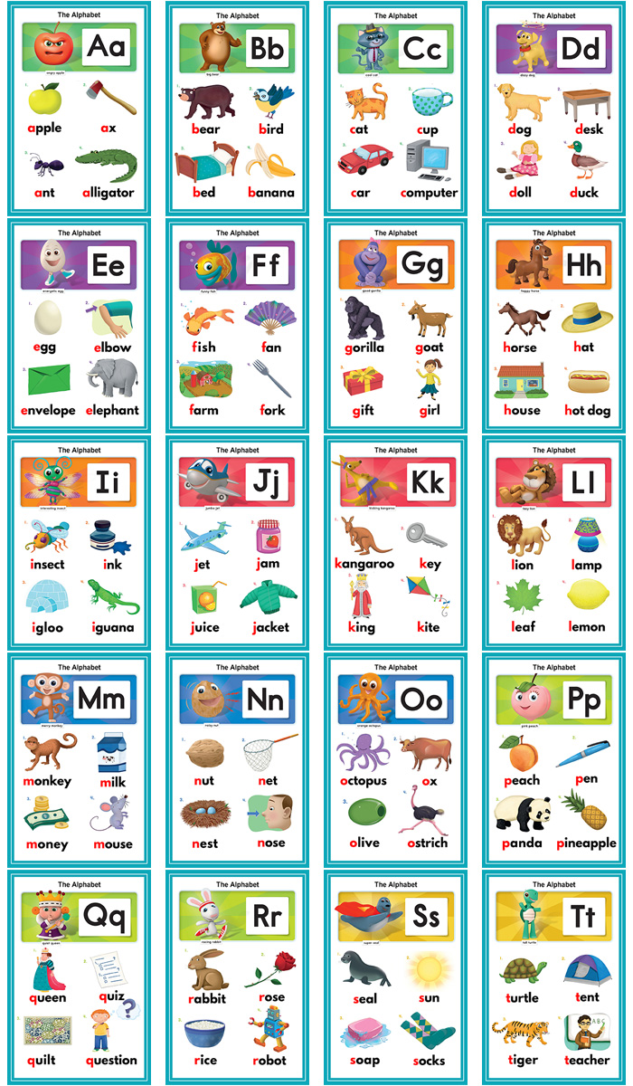 phonics英语自然拼读卡片26个英文字母闪卡大小写带笔画笔顺教具