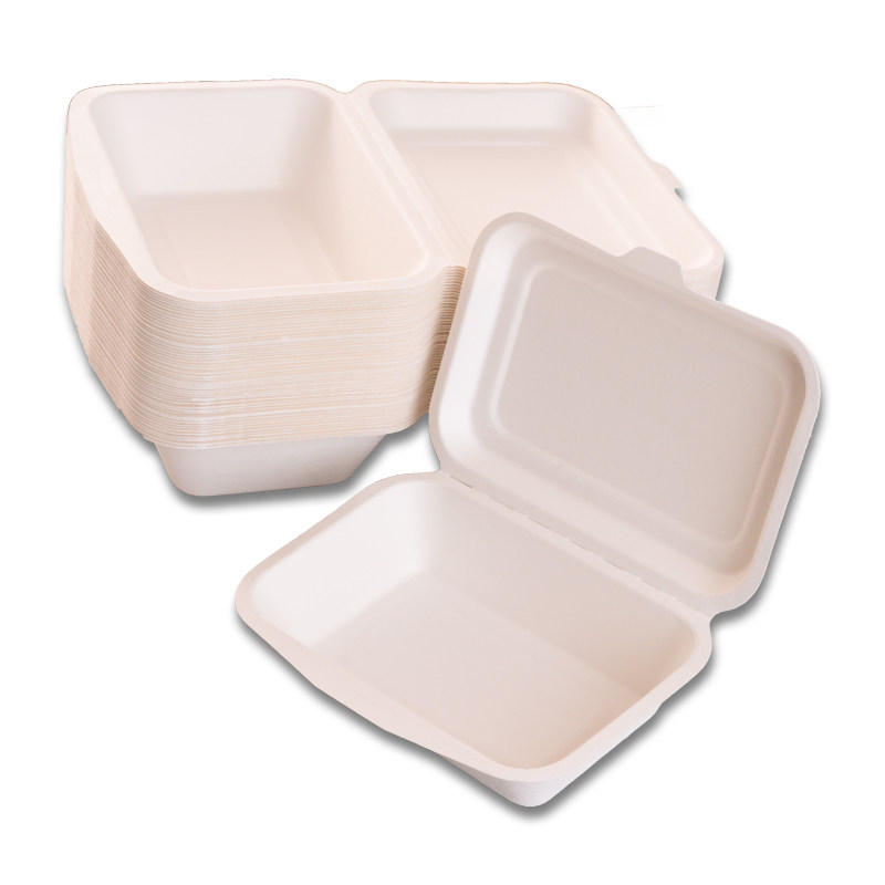 一次性餐盒长方长方形形单翻盖便当打包白色快餐盒一次性餐盒