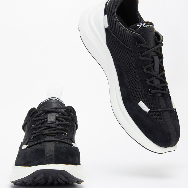 navigare意大利小帆船新款男士跑步舒适透气运动鞋增高时尚休闲鞋