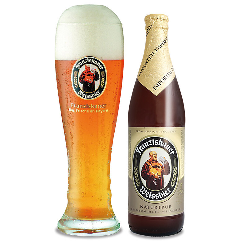 德国教士小麦白啤酒啤酒范佳乐佳乐franziskaner450ml日期啤酒