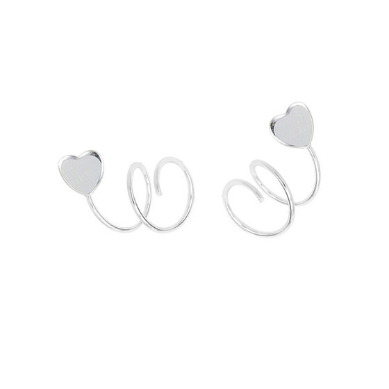 925 sterling silver love spring earrings female cute star rotor rotor earrings double -layer Hong Kong style versatile earrings 925 sterling silver love spring earrings female cute star rotor rotor earrings double -layer Hong Kong style versatile earrings