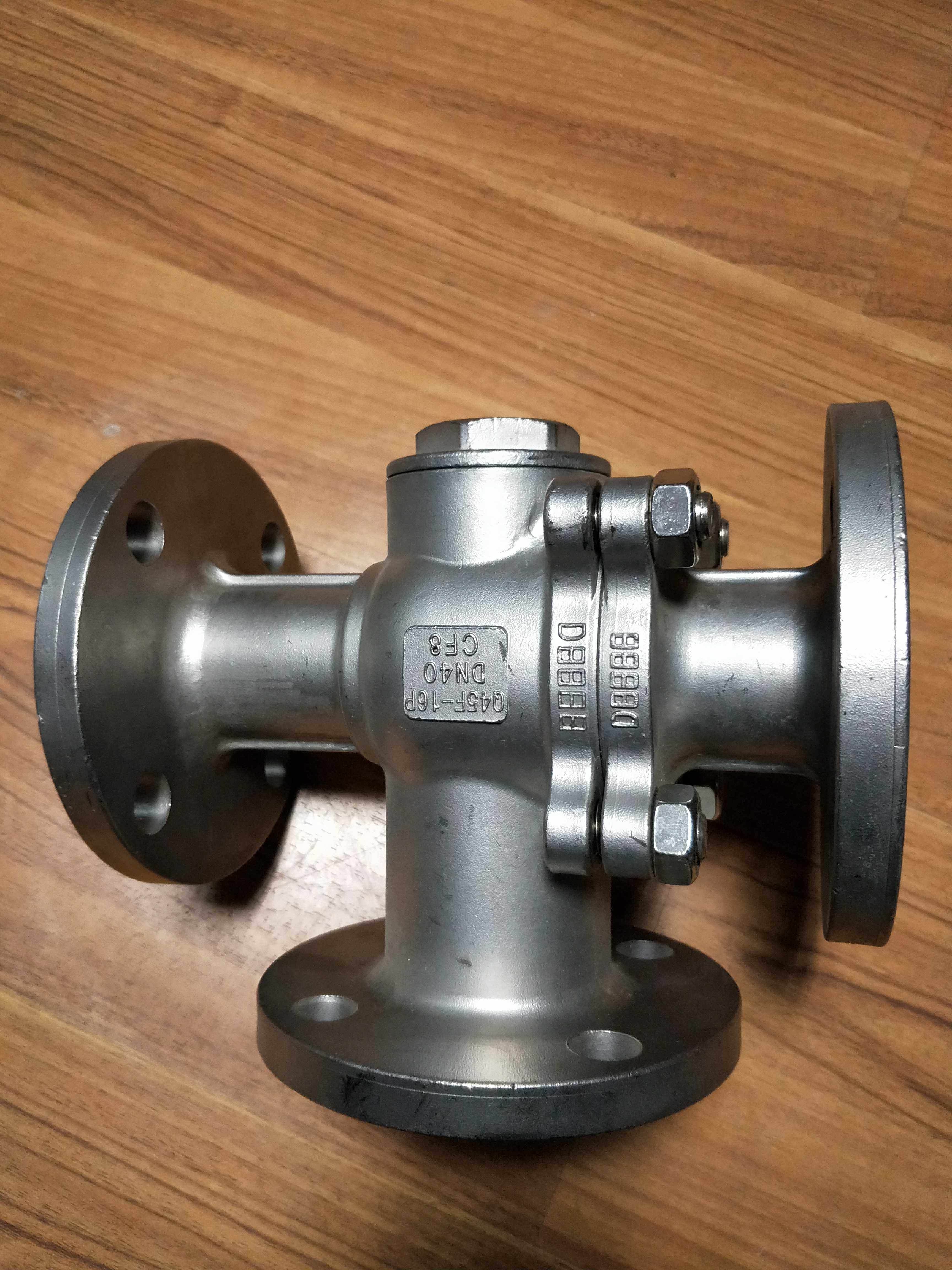 球阀三通法兰不锈钢q44fq45f16p铸钢dn50球阀