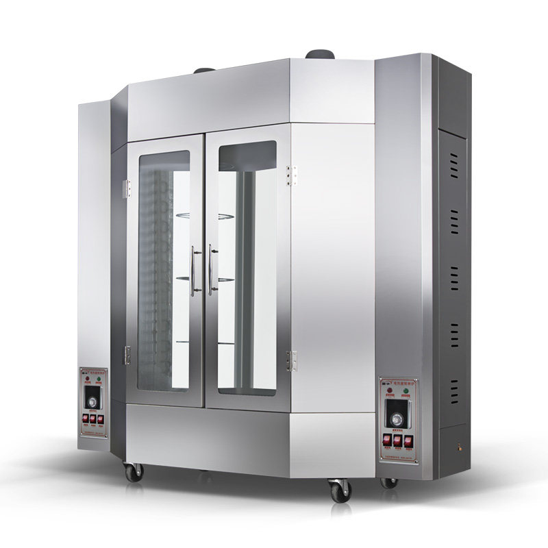 粤华商用220v电热旋转北京烤鸭钢化玻璃烤箱烤鸡烤鱼烧烤炉两相电