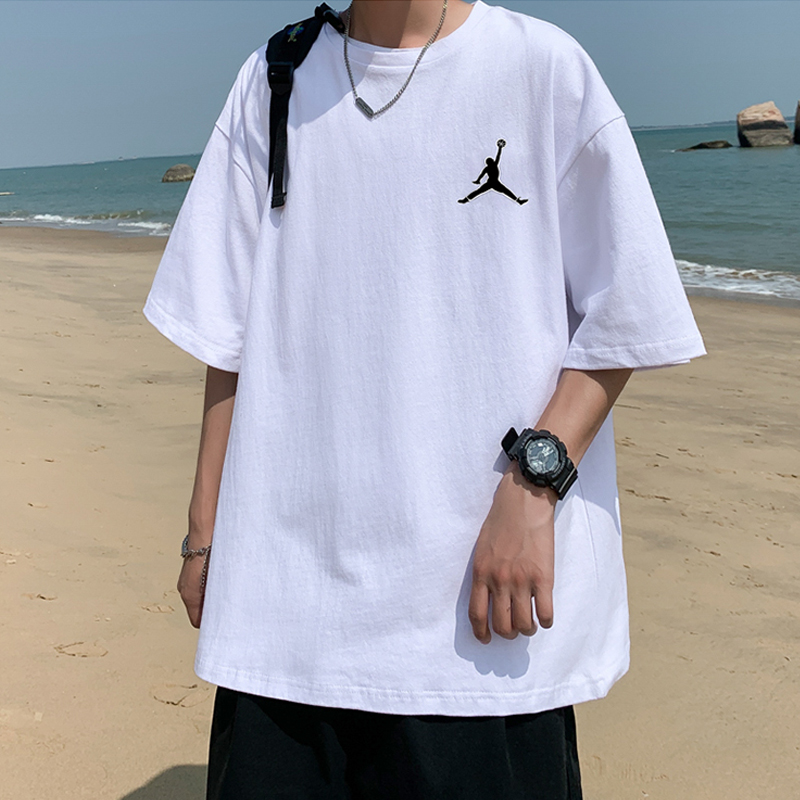 T恤男短袖ins潮流潮牌港风宽松大码学生夏季纯棉体恤百搭帅气上衣