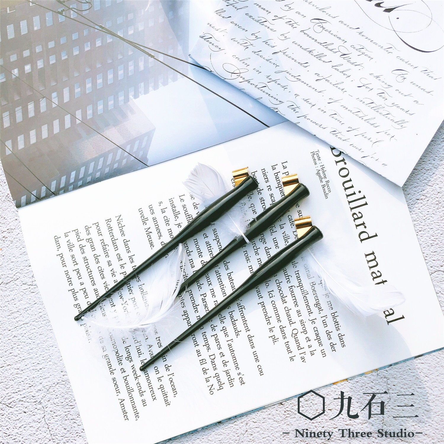 包邮圆花体英文书法斜杆直杆两用笔杆哥特体平其它功能笔