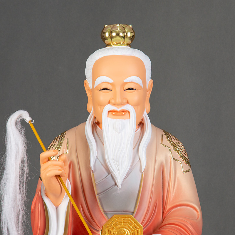 鸿钧老祖神像三清师父道教树脂彩绘居家供奉镇摆件