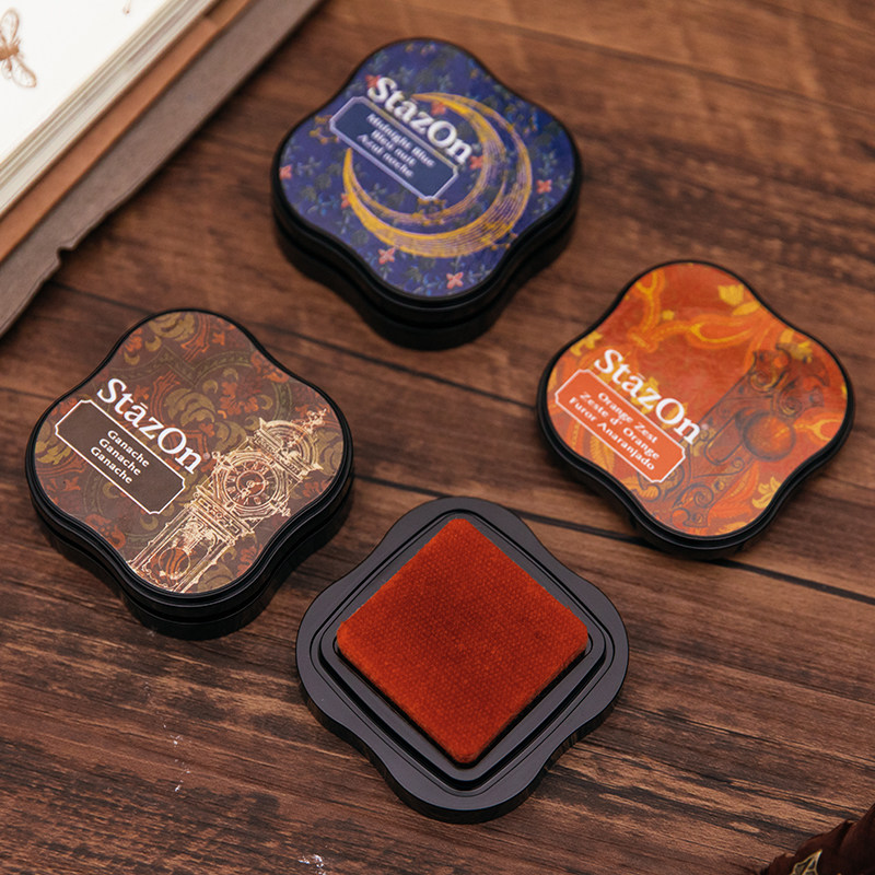 印泥小姐日本tsukineko月猫速干印台diy油性办公可爱印泥