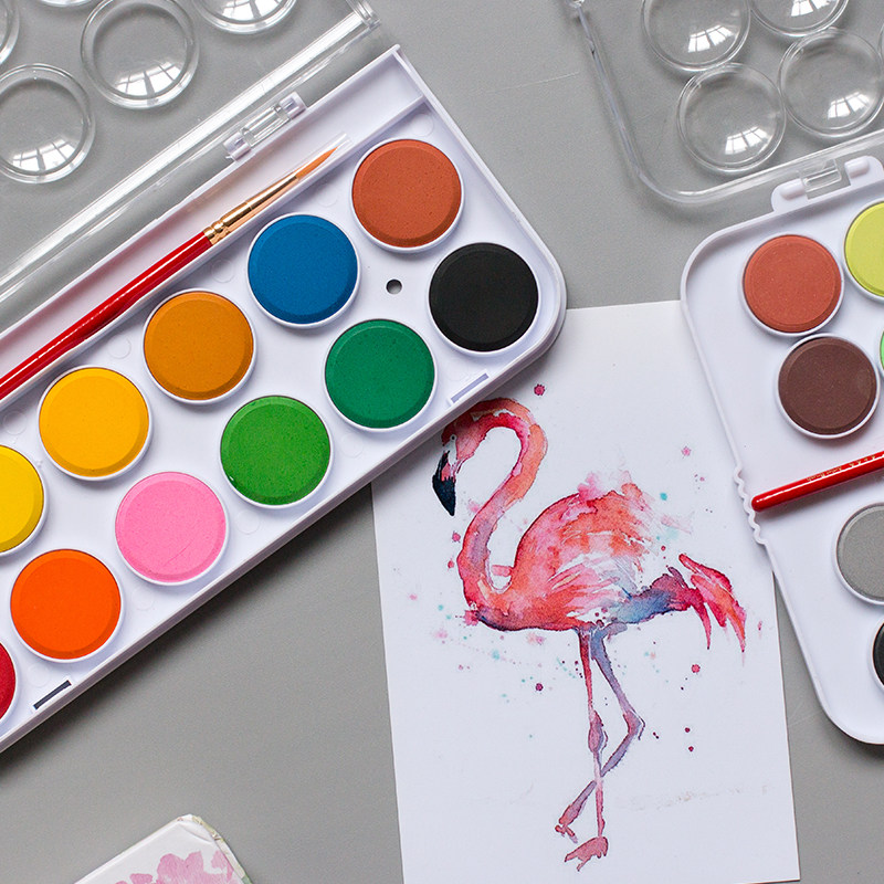 本小姐 固体水彩颜料套装 16/14/28/36水彩粉饼 写生绘画水彩套装