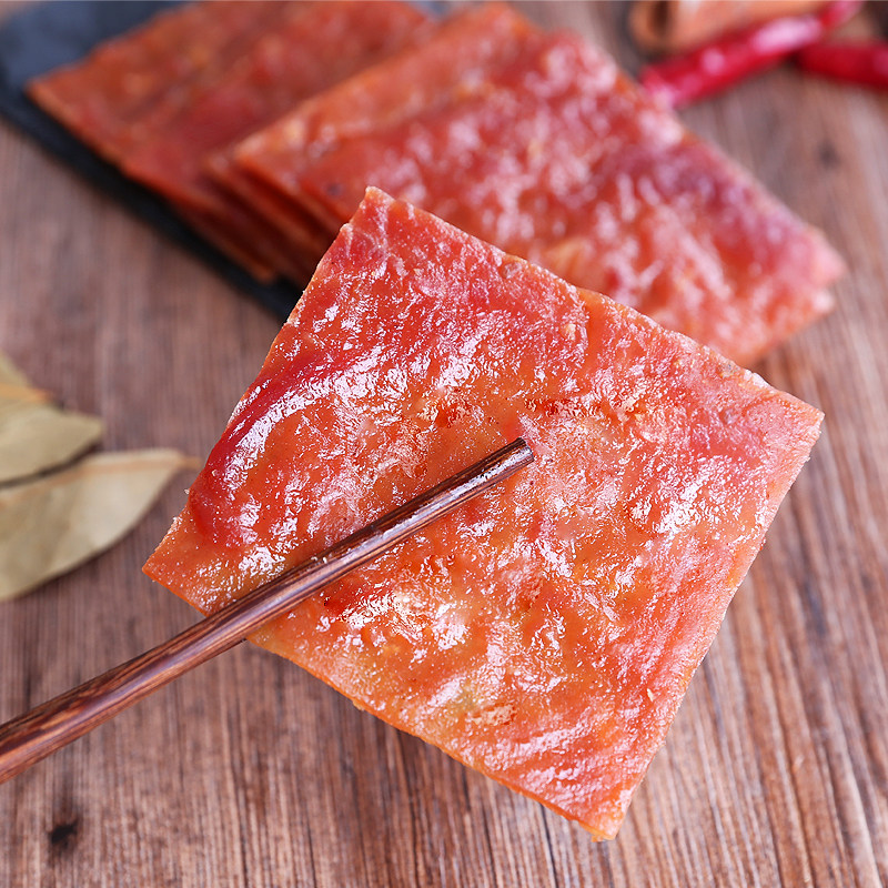 潮州猪肉脯强龙腊味中山老店潮汕特产肉类零食鲜烤猪肉干原味