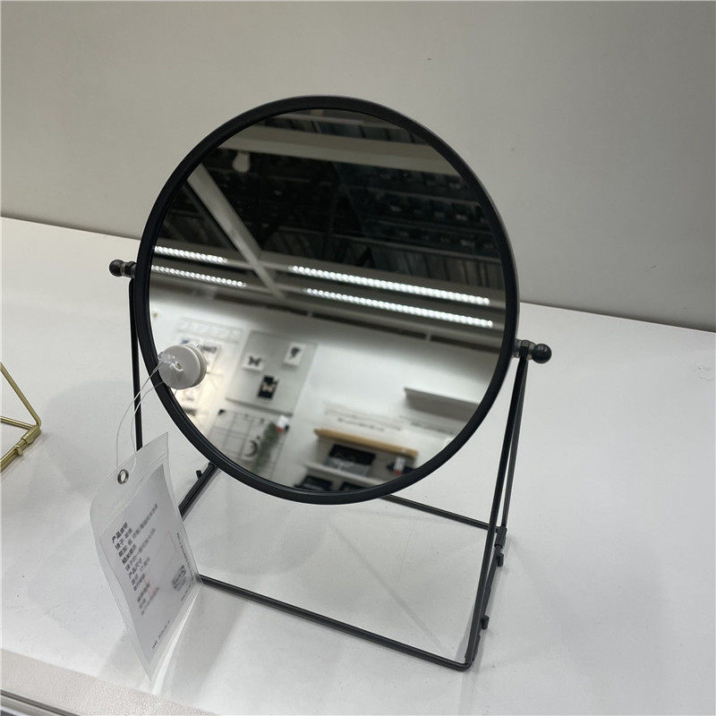 镜子ikea宜家拉斯比恩桌面化妆镜梳妆台一面可放化妆镜