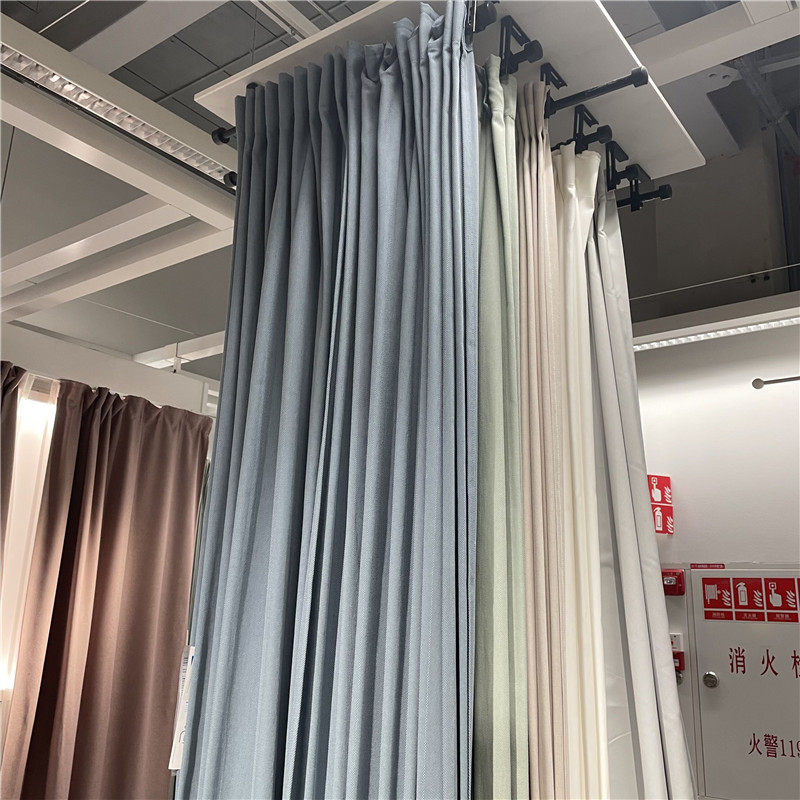 窗帘ikea遮光卧室成品宜家客厅简约纯棉迪巴成品窗帘