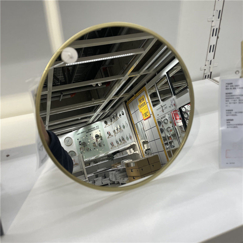 镜子ikea宜家拉斯比恩桌面悬挂梳妆台化妆镜金黄色化妆镜