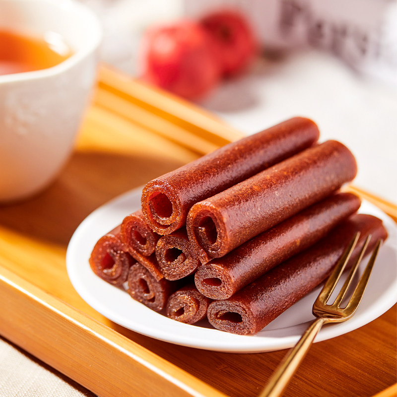 来伊份果丹皮260g休闲零食儿童食品小时候老式山楂卷果脯蜜饯散装