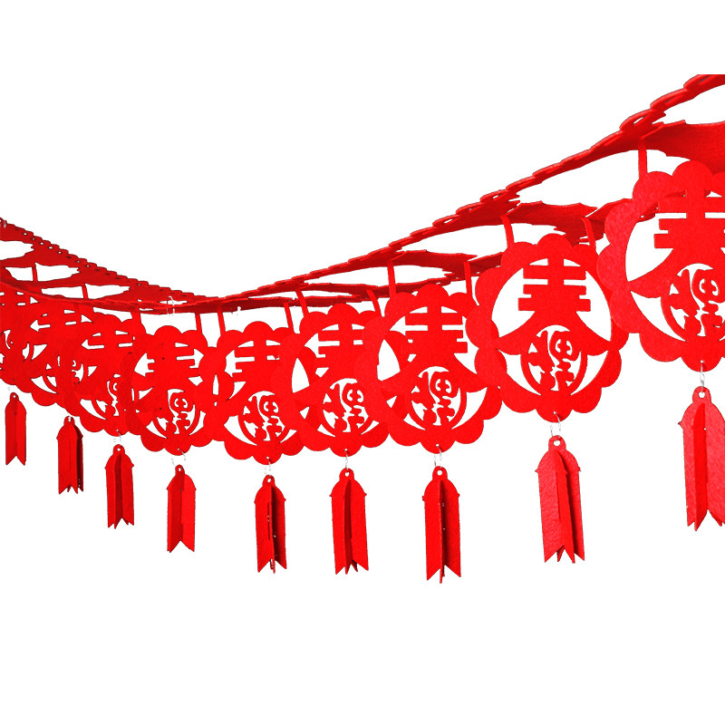 春节新年元旦装饰拉花过年用品客厅商场布置节福字无纺布灯笼挂件