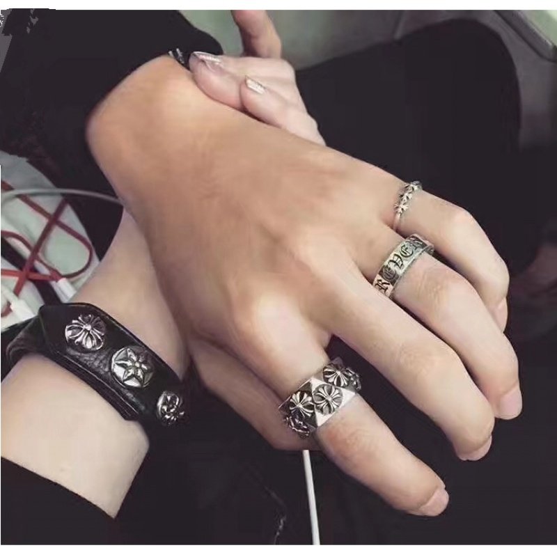 戒指克罗情侣gd亦凡吴亦凡指环潮牌十字架童军花戒指