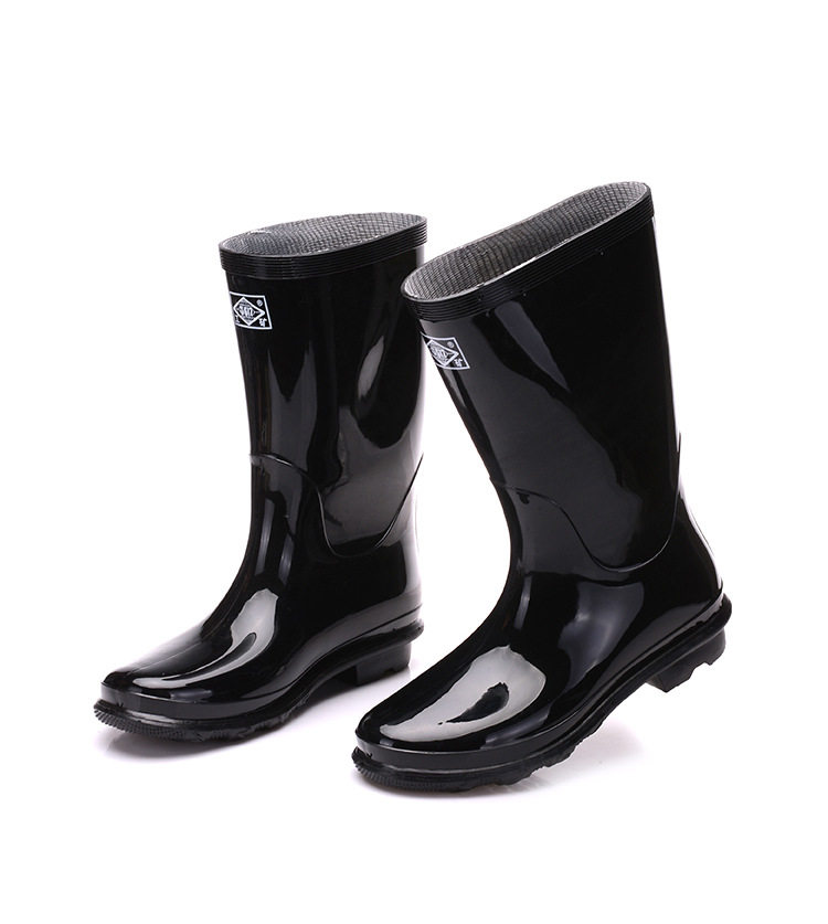 加厚黑色三防男士橡塑中高雨鞋雨靴男款加绒雨鞋