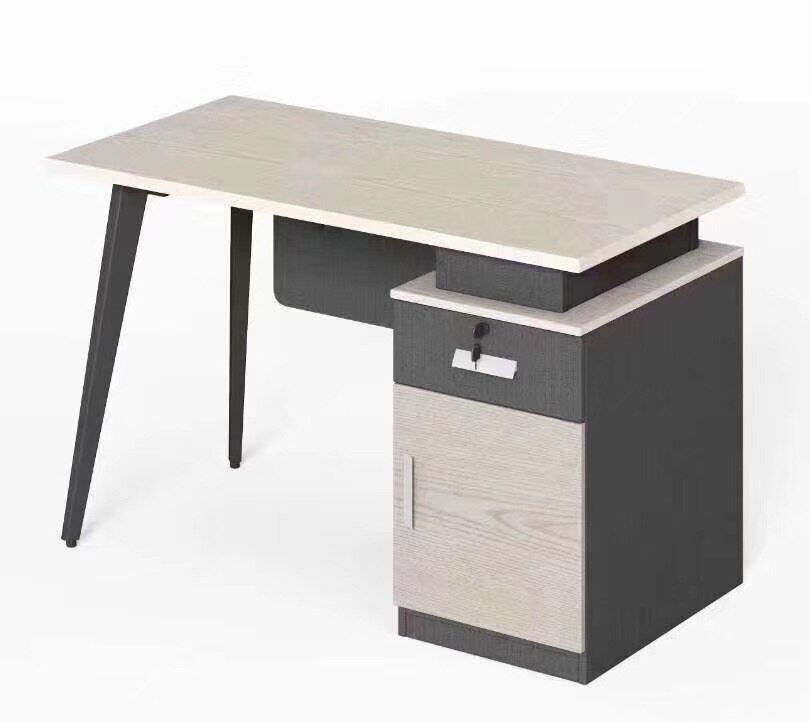 格诺瓦白橡木职员桌双人位现代简约电脑组装办公桌四人屏风带抽屉