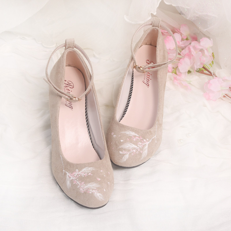 岁月留声-手绘古风高跟鞋汉服鞋复古旗袍日常搭配chic网红晚晚夏