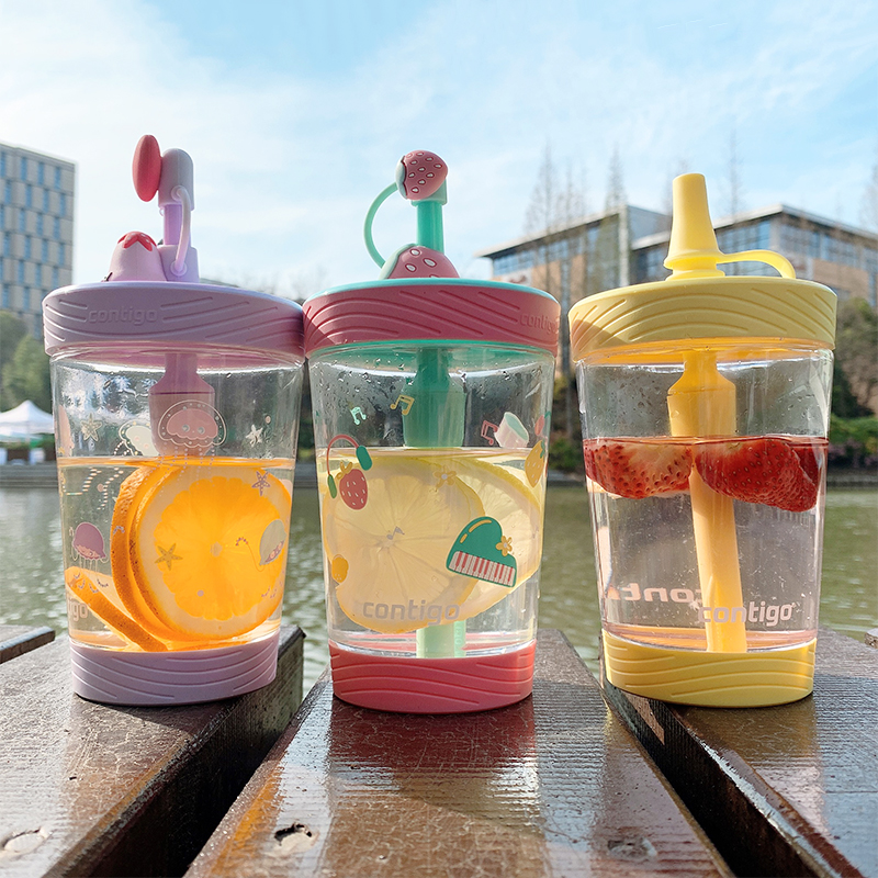 美国康迪克contigo冷萃杯儿童成人防漏吸管蜜蜂喜茶水杯