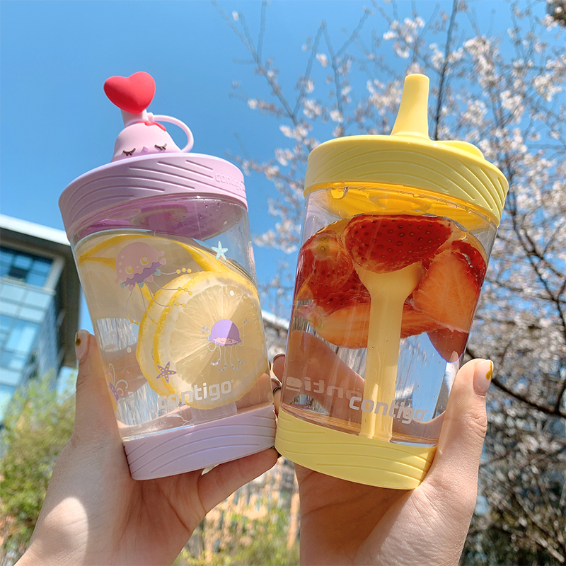 美国康迪克contigo冷萃杯儿童成人防漏吸管蜜蜂喜茶水杯