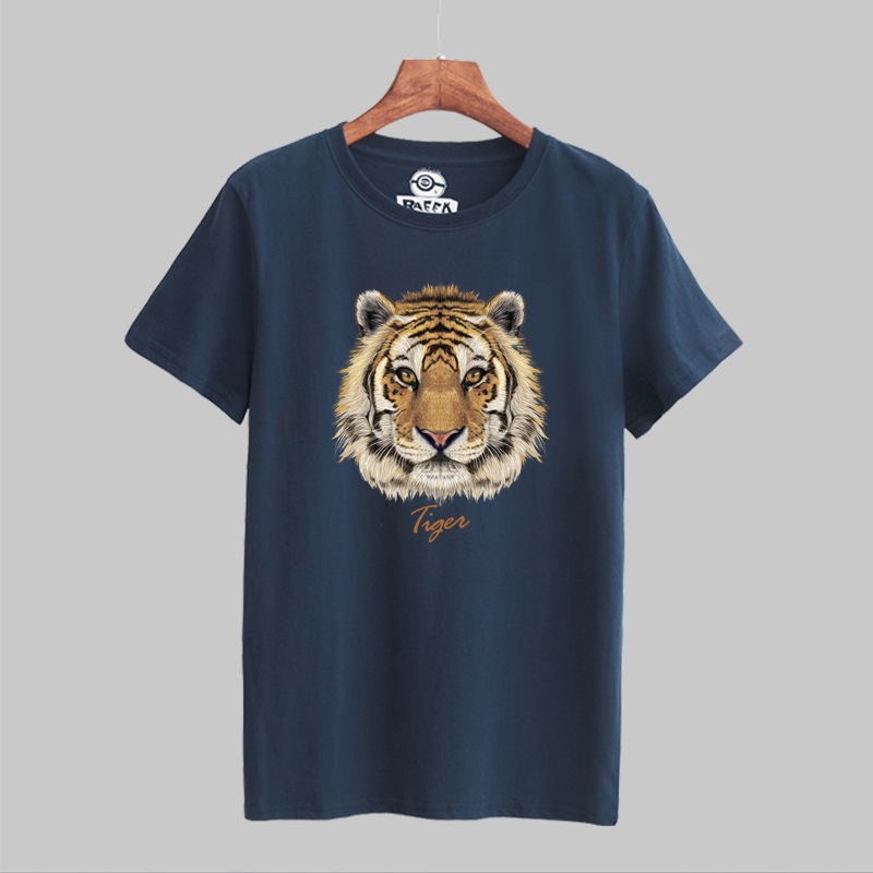 2022夏季虎头欧美潮牌民族风字母老虎头印花短袖T恤男女情侣款潮