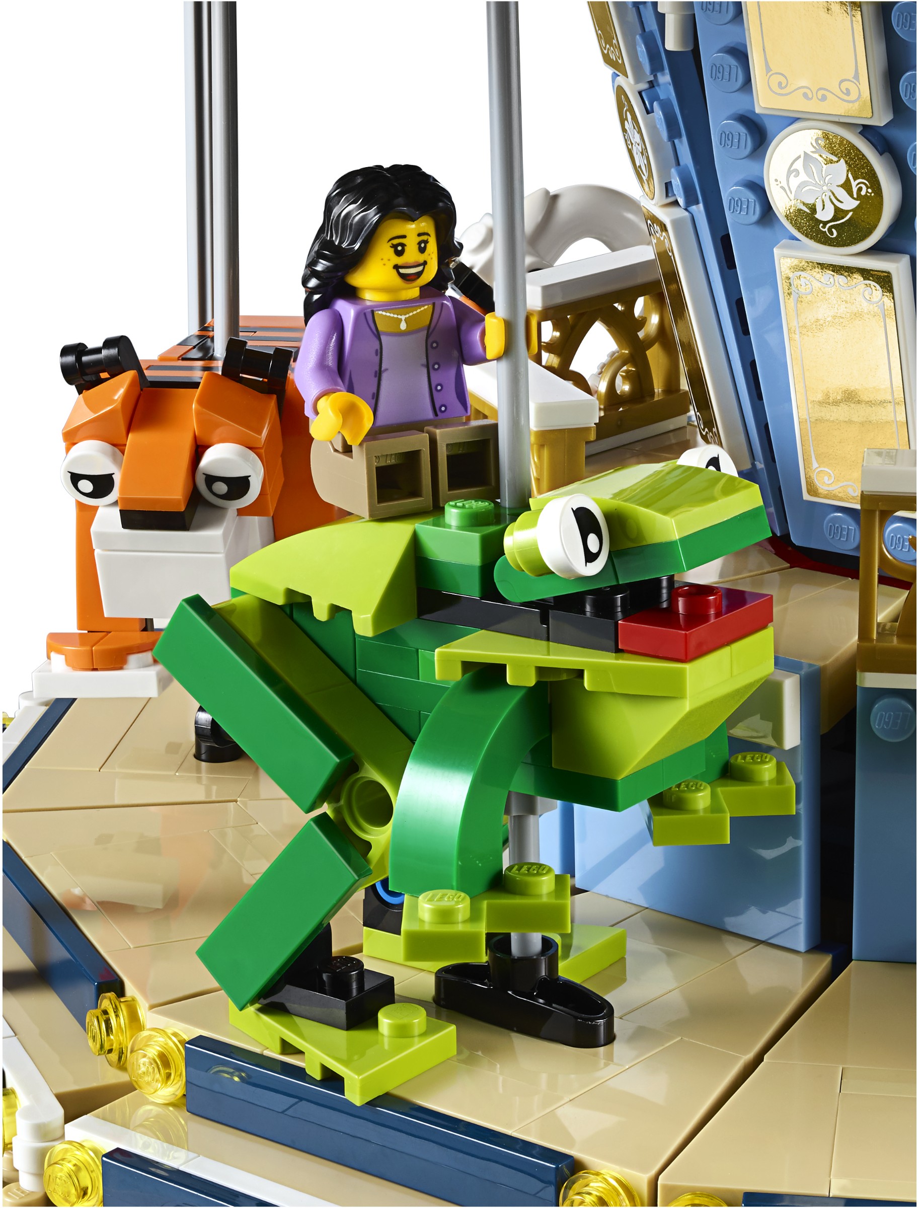 积木lego乐高10257led旋转木马帐篷砖家建构