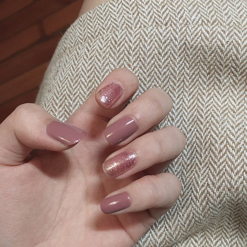 流行烟紫豆沙色甲油胶2019年新款美甲店专用爆闪玫瑰金亮片光疗胶