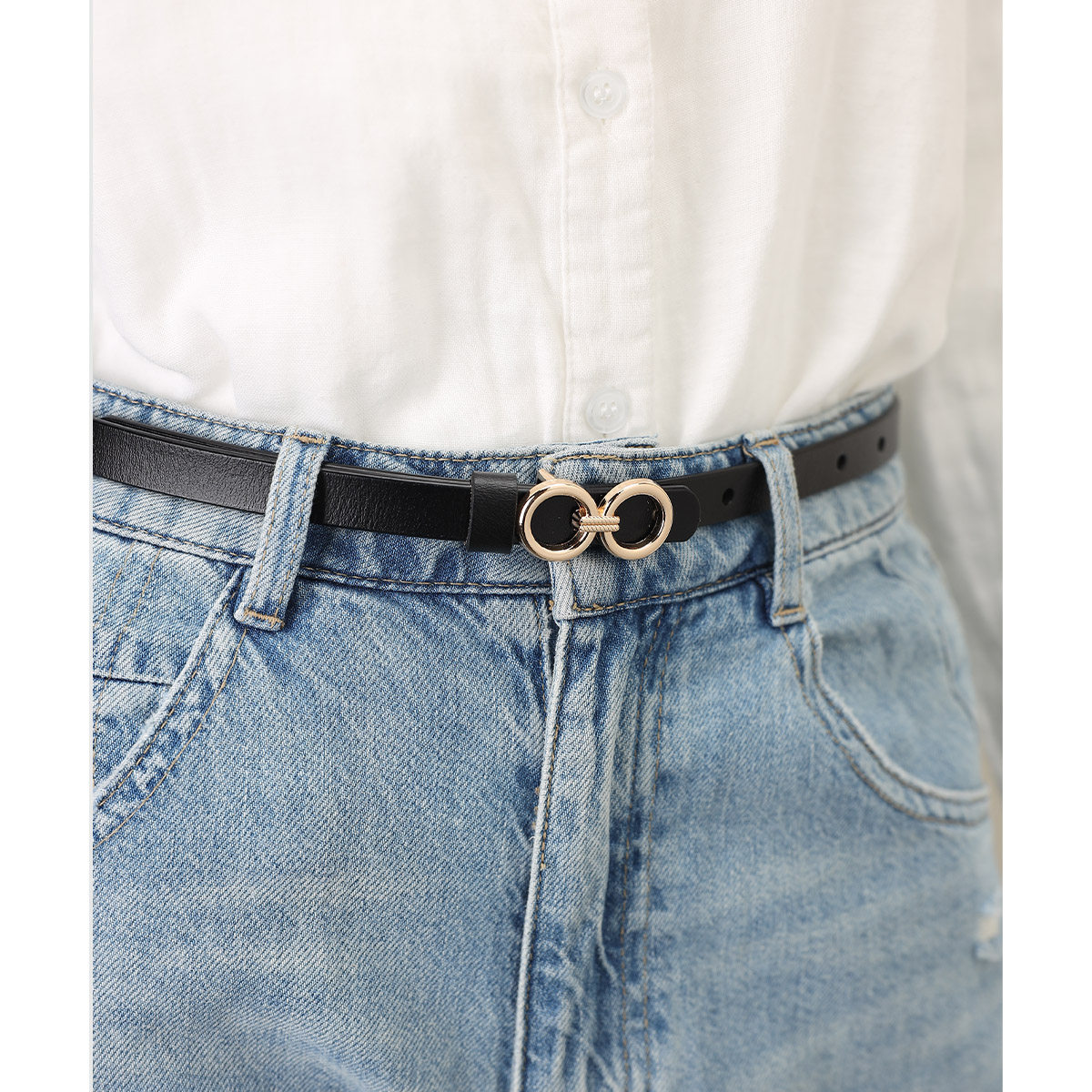 皮带夏季平滑女细裤腰带牛仔裤牛仔韩版女真百搭腰带