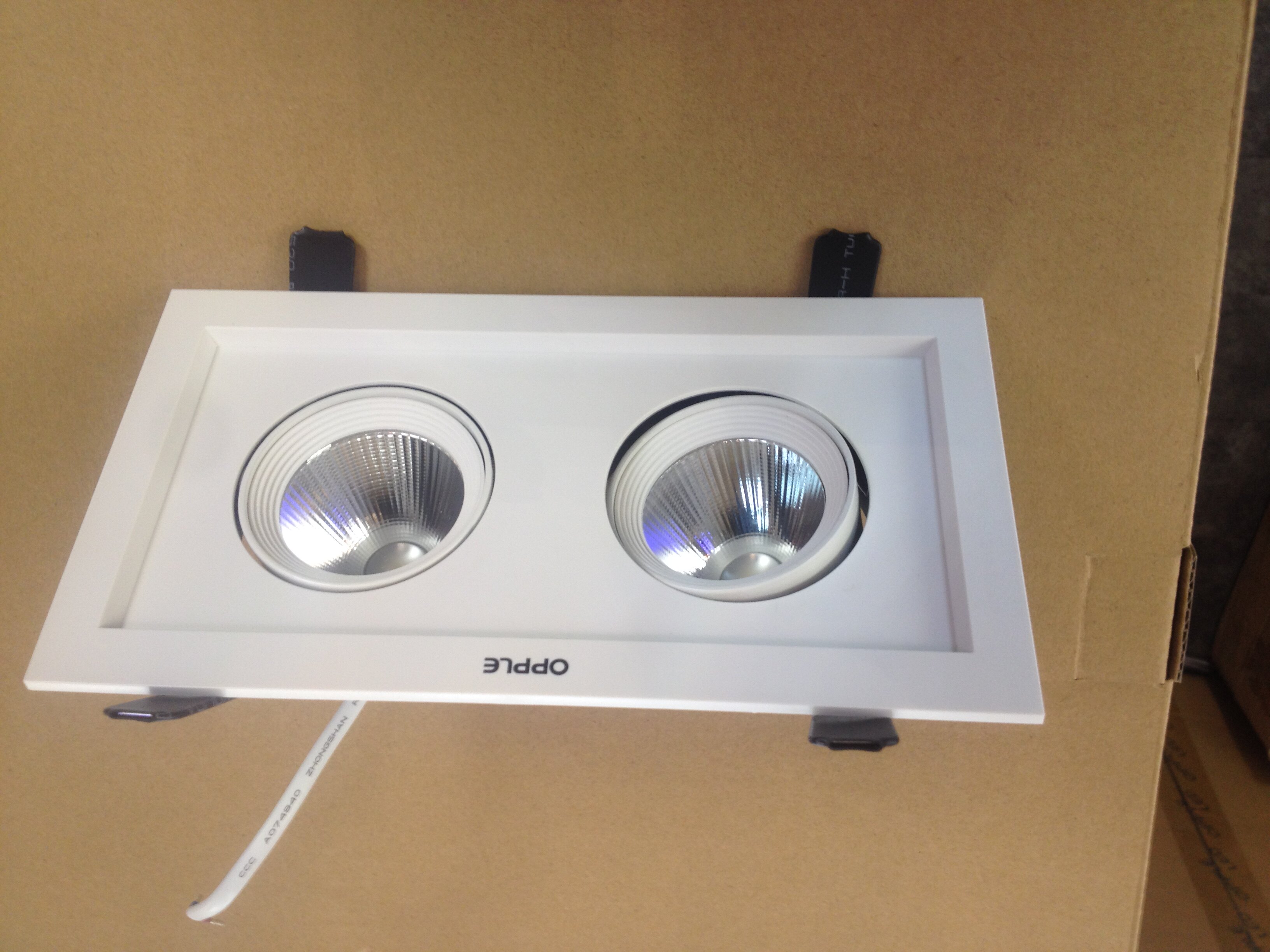 射灯led欧普照明灯具格栅格栅灯单双头双头斗胆天花射灯