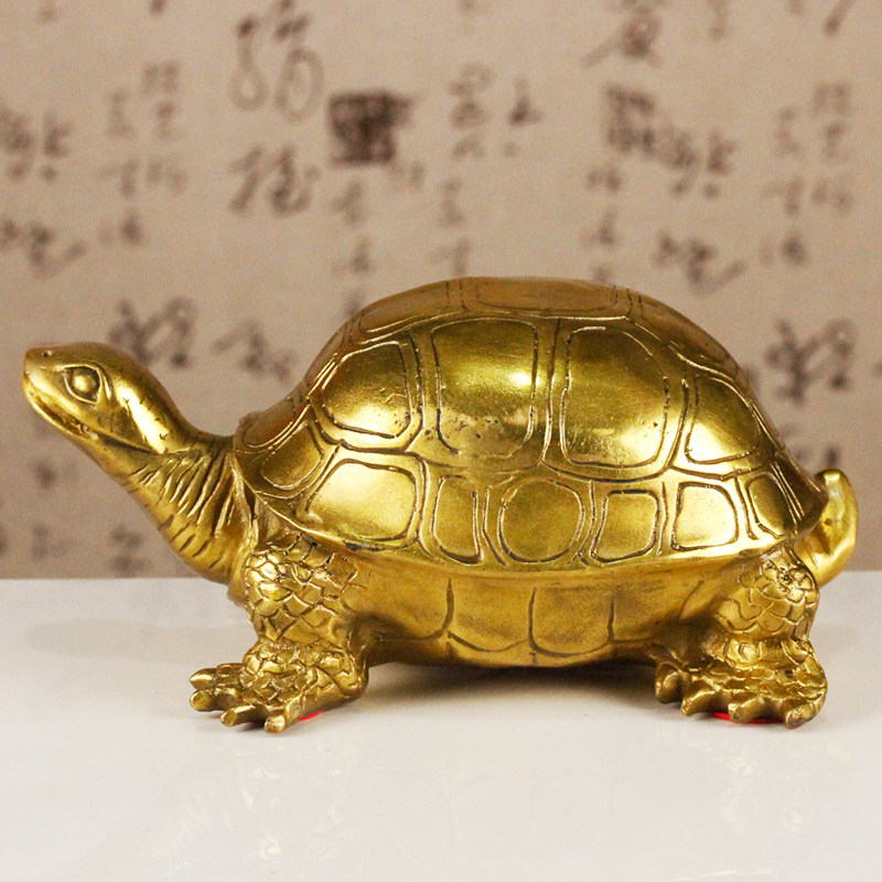开光八卦龙龟摆件纯铜龙头龟办公室招财镇宅辟邪防小人风水饰品