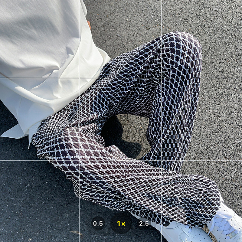 褶皱冰丝高街裤子oversize垂坠感设计感男装高级夏天艺术感慵懒裤