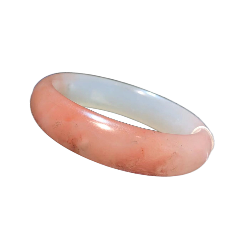 手镯鸡血粉色玉石镯子贵妃60圈朗料手饰配饰手饰