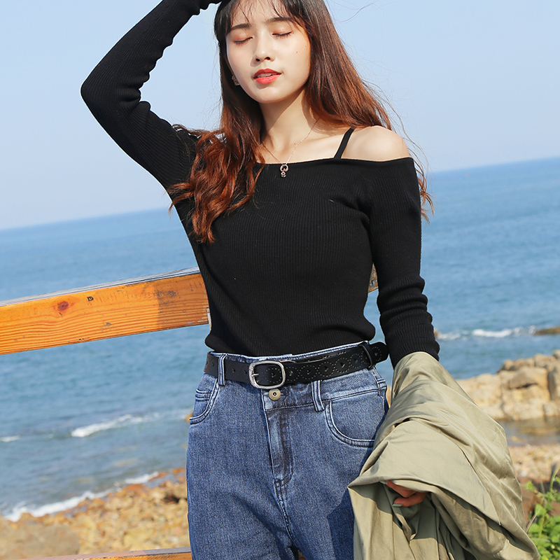 皮带女士牛仔裤百搭真皮打孔懒人时尚女土牛皮腰带