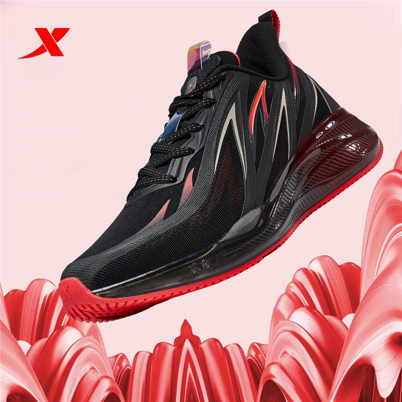 特步男鞋23代风火皮面运动鞋跑步谢霆锋同款980419110998跑步鞋